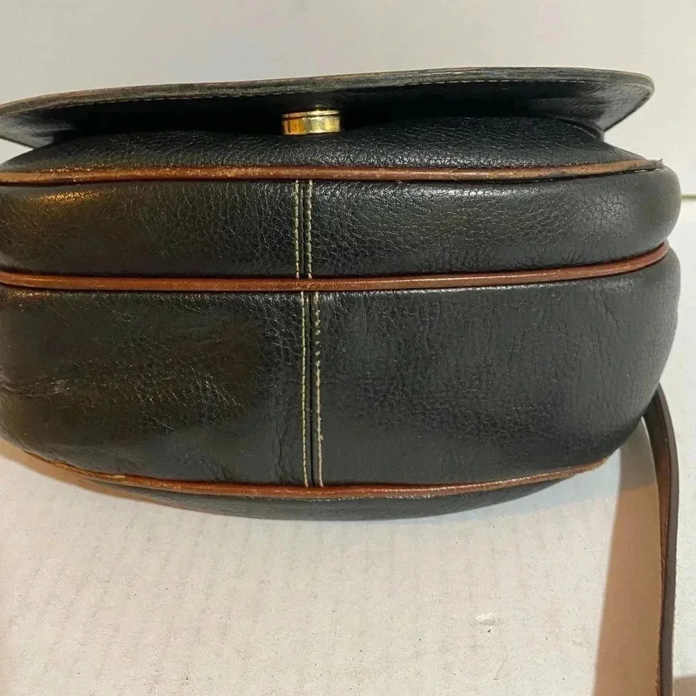 Bally vintage brown black leather crossbody handbag - Picture 4 of 14